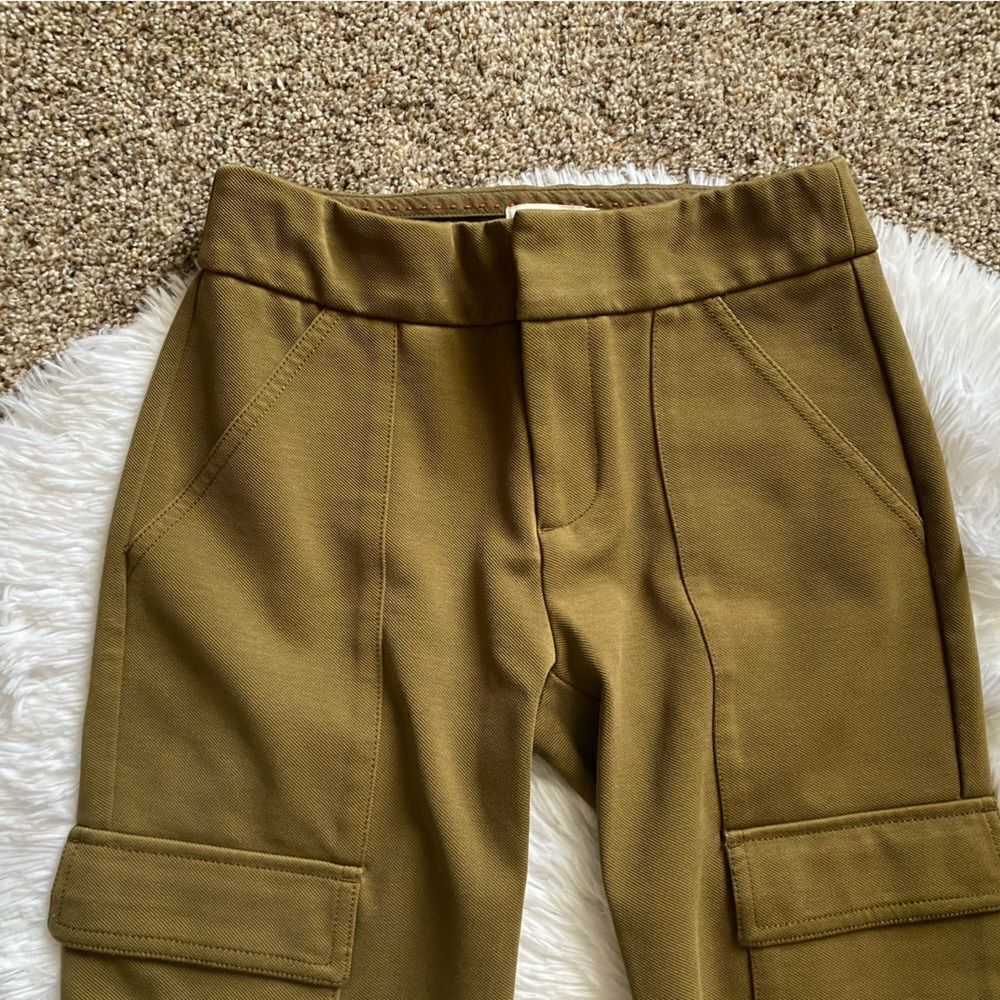 Anthropologie Olive Cargo Pants Heavy Knit Ankle length
